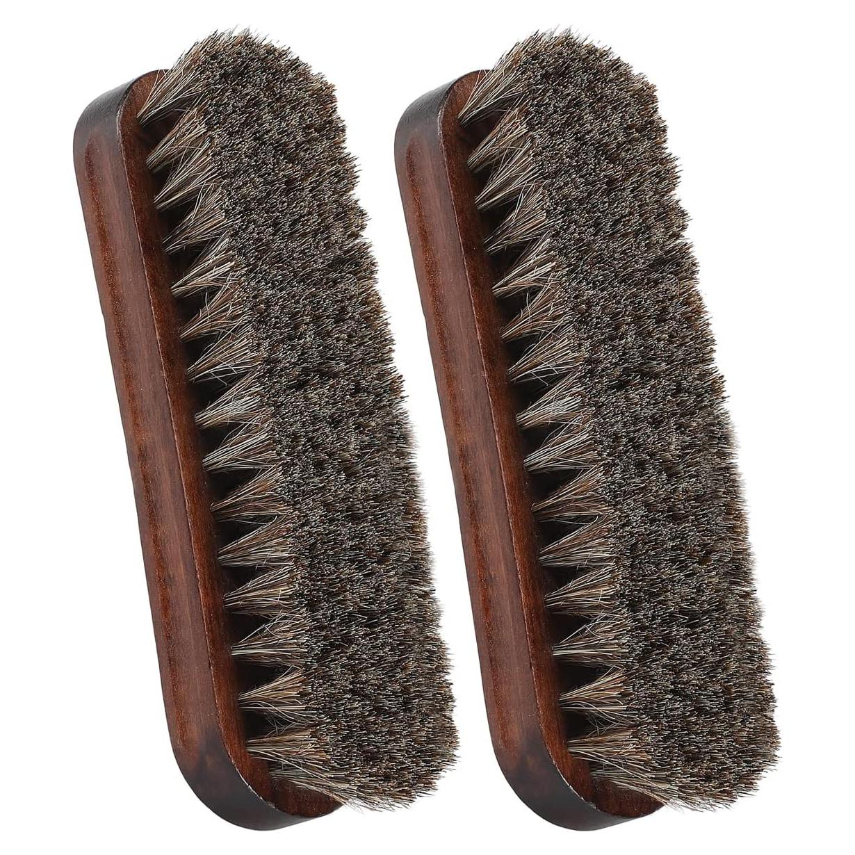 Cepillos para Brillar Zapatos SUPERWASH PLUS - 2 Piezas de Pelo de Caballo