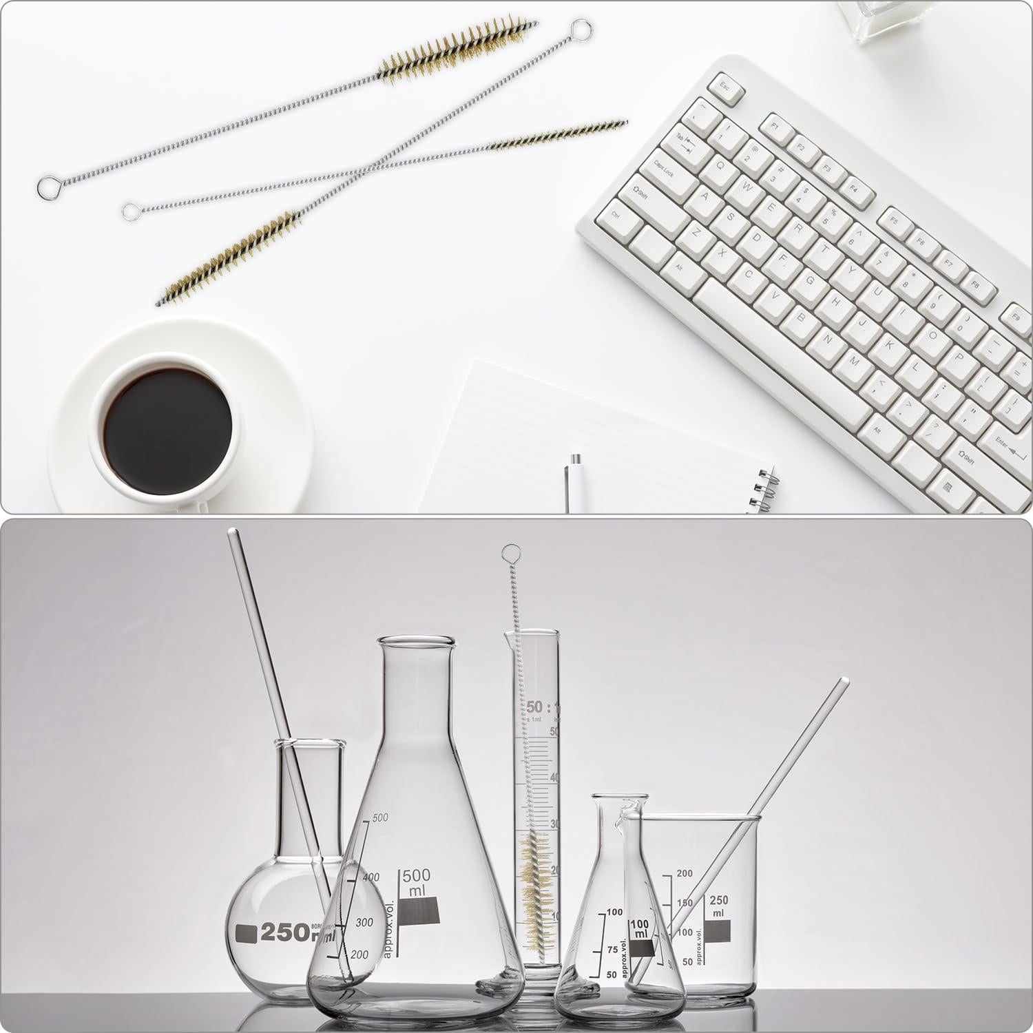 QWORK Juego de 7 Cepillos de Alambre de Latón 27.94 cm