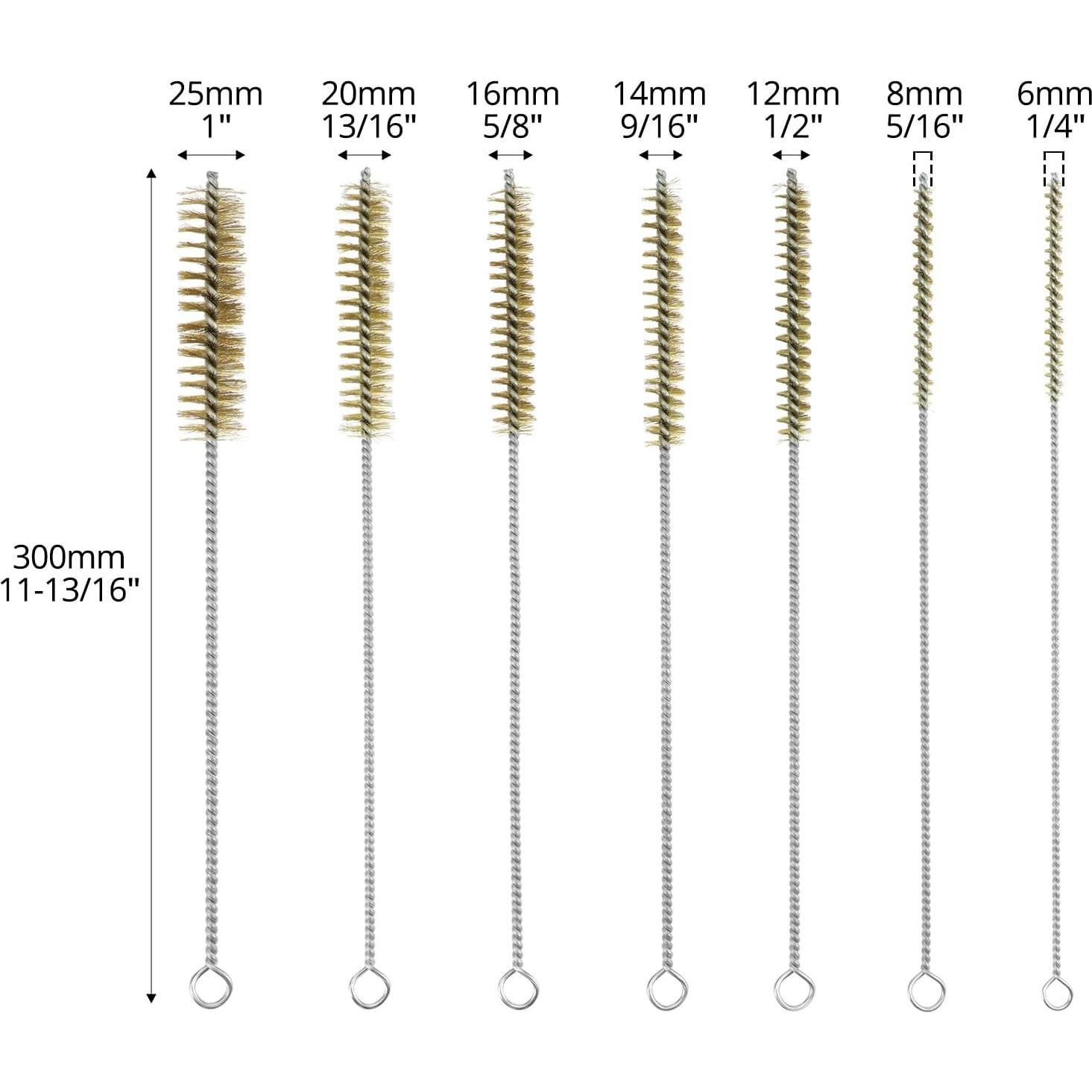 QWORK Juego de 7 Cepillos de Alambre de Latón 27.94 cm