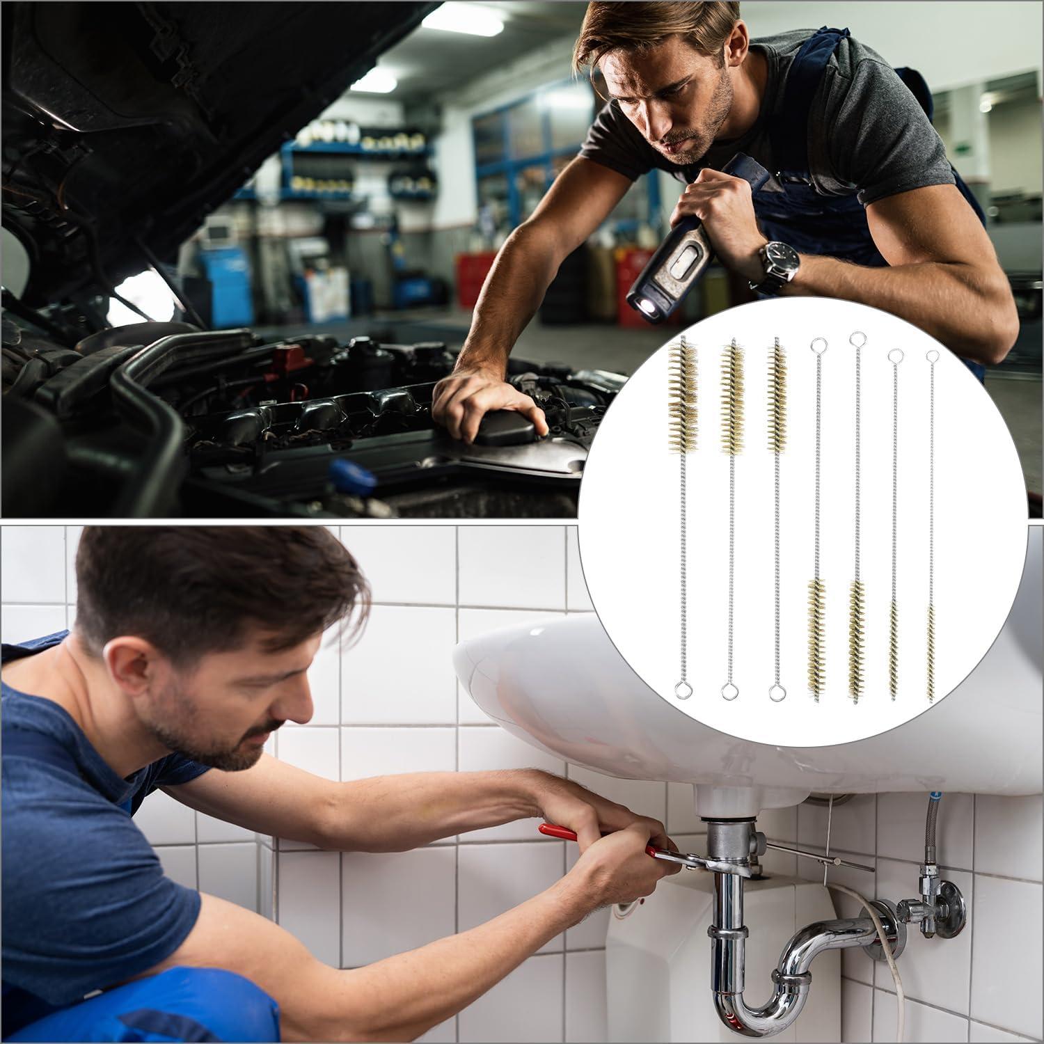 QWORK Juego de 7 Cepillos de Alambre de Latón 27.94 cm