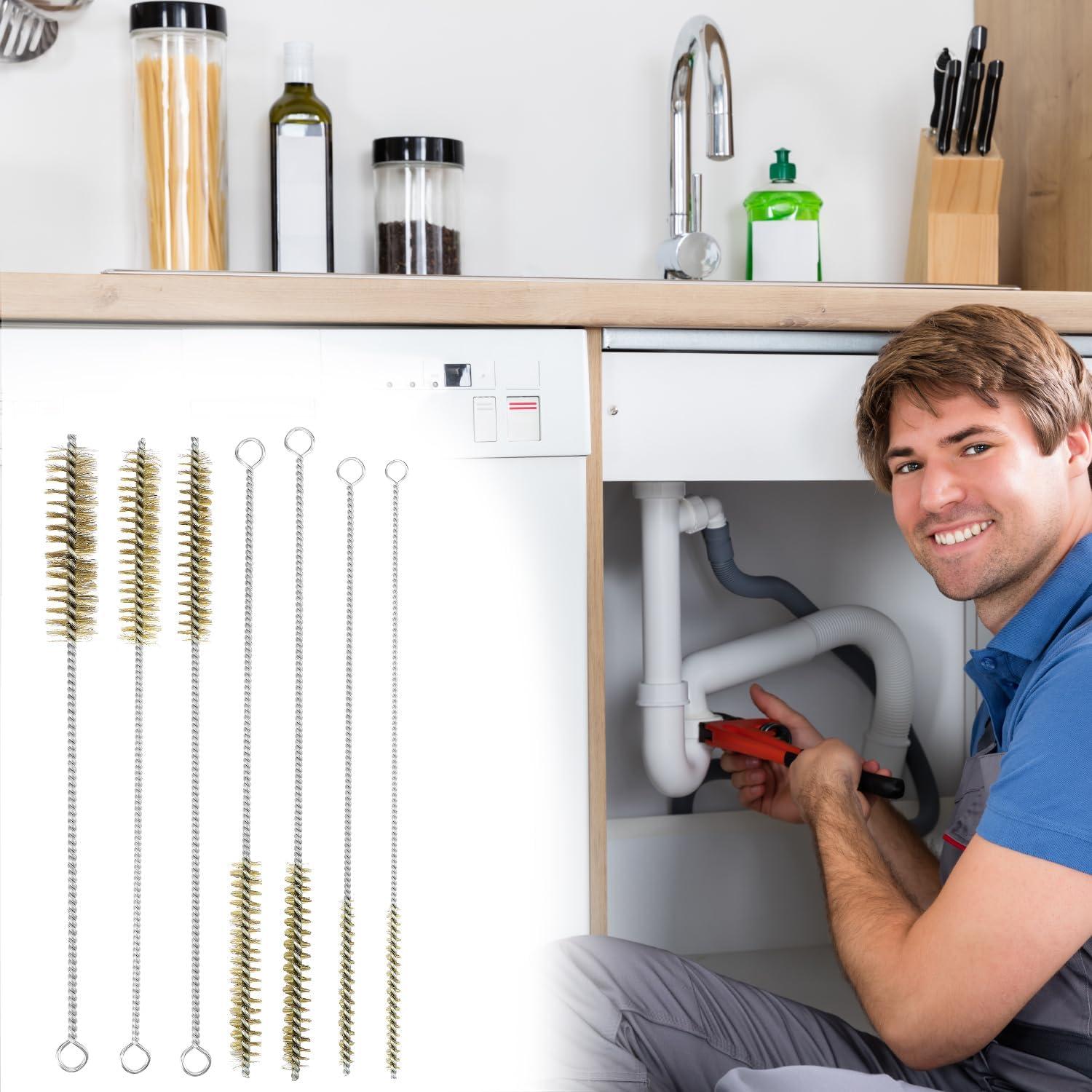 QWORK Juego de 7 Cepillos de Alambre de Latón 27.94 cm