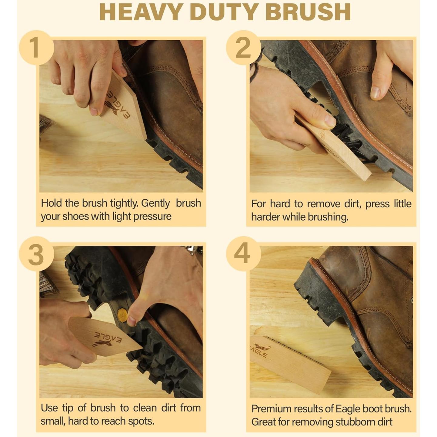 Cepillo para Botas Eagle - Limpieza de Suelas y Zapatos