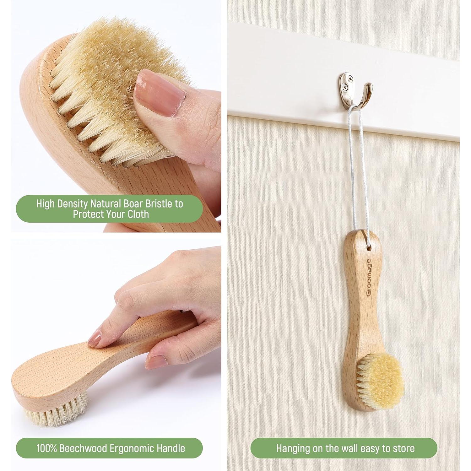 Cepillo para Manchas de Lavandería GROOMAGE - Cerdas de Jabalí