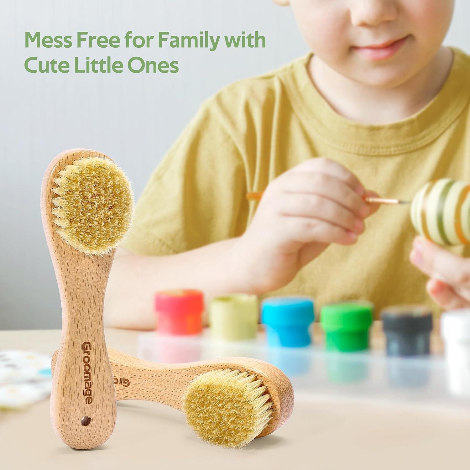 Cepillo para Manchas de Lavandería GROOMAGE - Cerdas de Jabalí