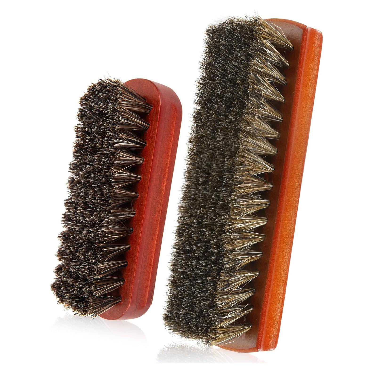 Cepillo de limpieza de zapatos Liwidon 2 piezas cerdas de caballo