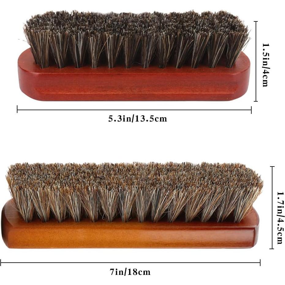 Cepillo de limpieza de zapatos Liwidon 2 piezas cerdas de caballo