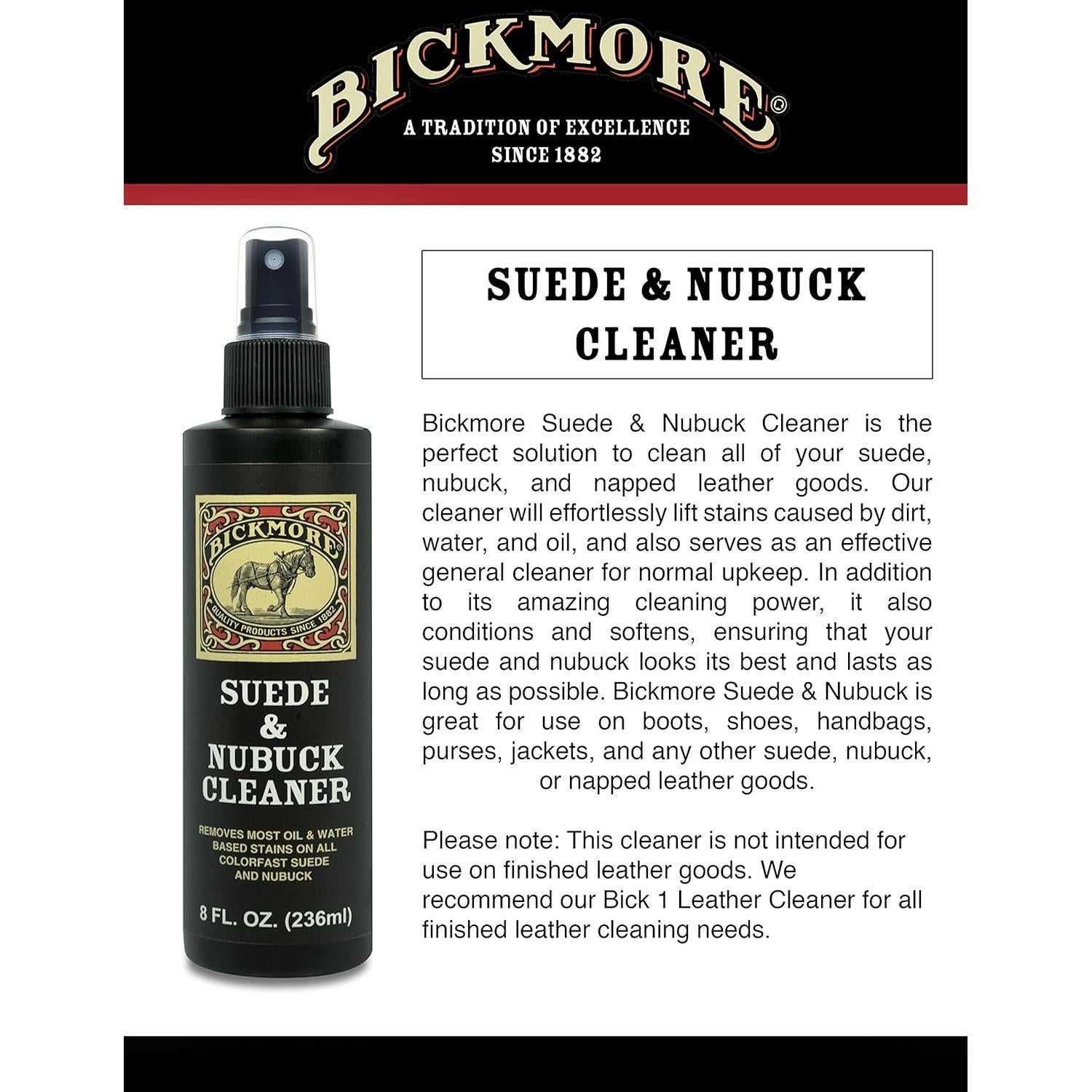 Limpiador de Ante y Nubuck Bickmore 236.6 ml - Elimina Manchas