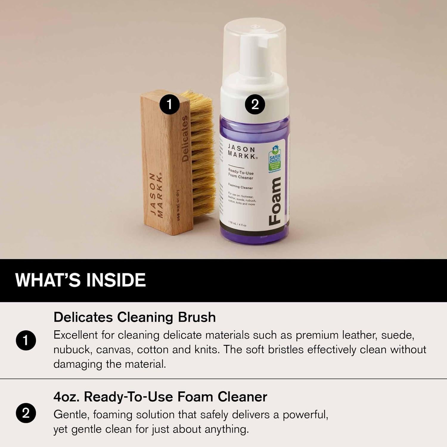 Kit de Limpieza Rápida Jason Markk para Suede - 4 Piezas