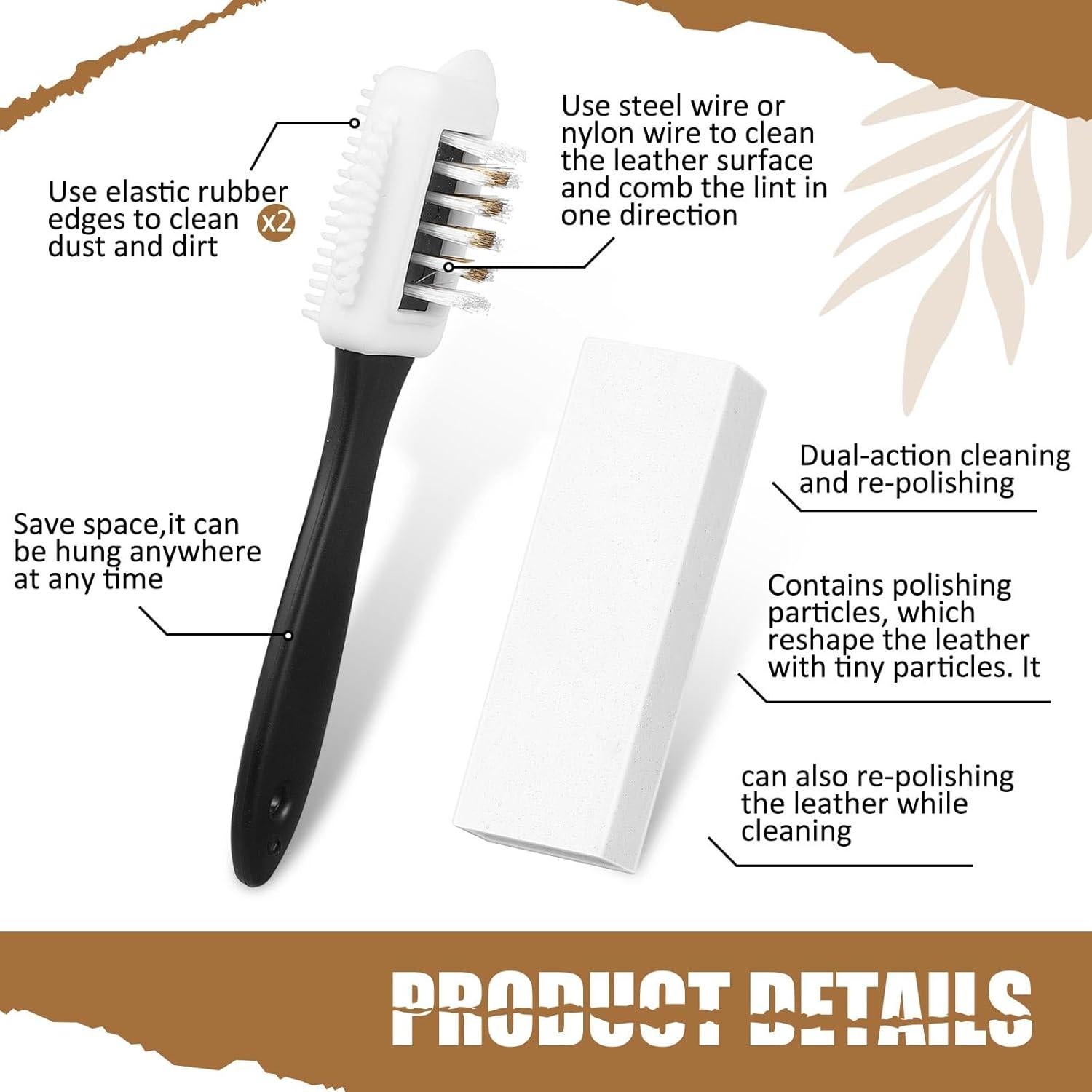 Kit de Limpieza para Zapatos de Ante y Nubuck 8 Piezas