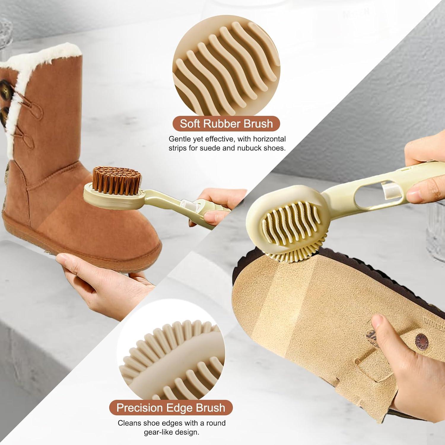 Kit de Limpieza de Zapatos NUKied - Cepillo 3 en 1 y Spray