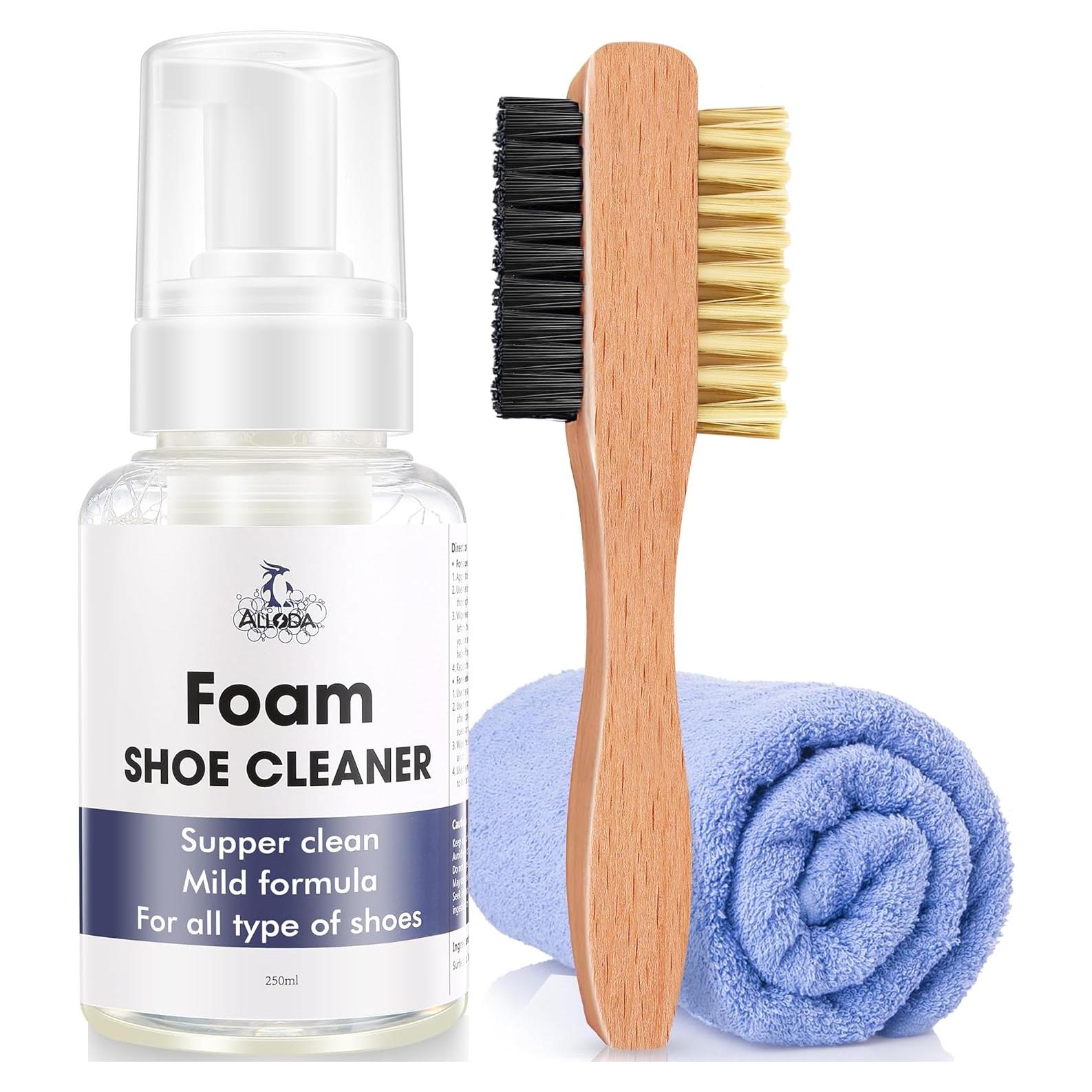 Kit Limpiador de Zapatos Alloda - Espuma, Cepillo y Toalla