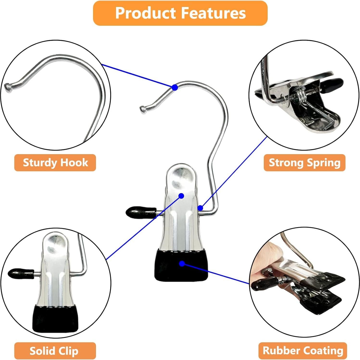 Ganchos para Botas Sylroal - Paquete de 12 Clips de Acero Inoxidable