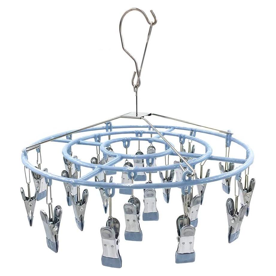 Estante Secado Ropa Acero Inoxidable HSJH 24 Clips Portátil