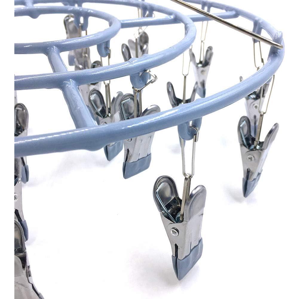 Estante Secado Ropa Acero Inoxidable HSJH 24 Clips Portátil