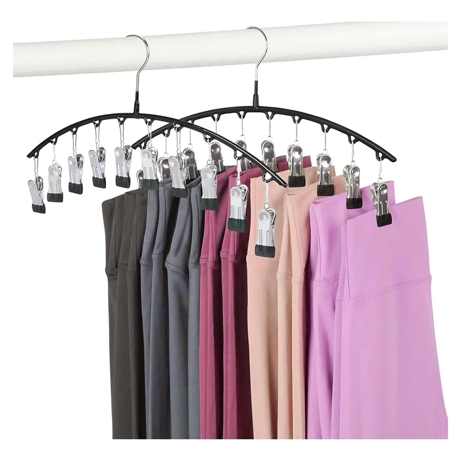 Perchas para Leggings Arkeiliy 2 Piezas con 10 Clips