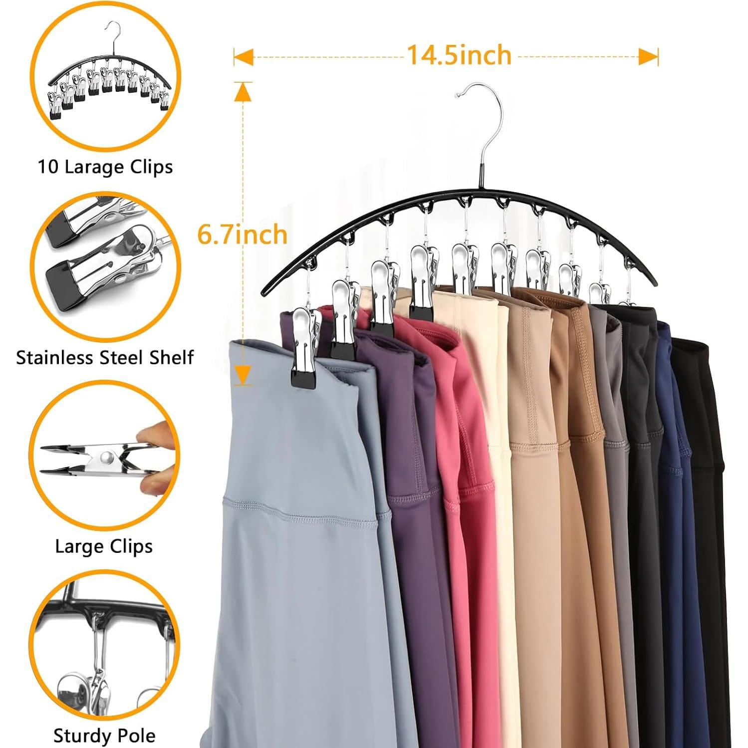 Perchas para Leggings Arkeiliy 2 Piezas con 10 Clips
