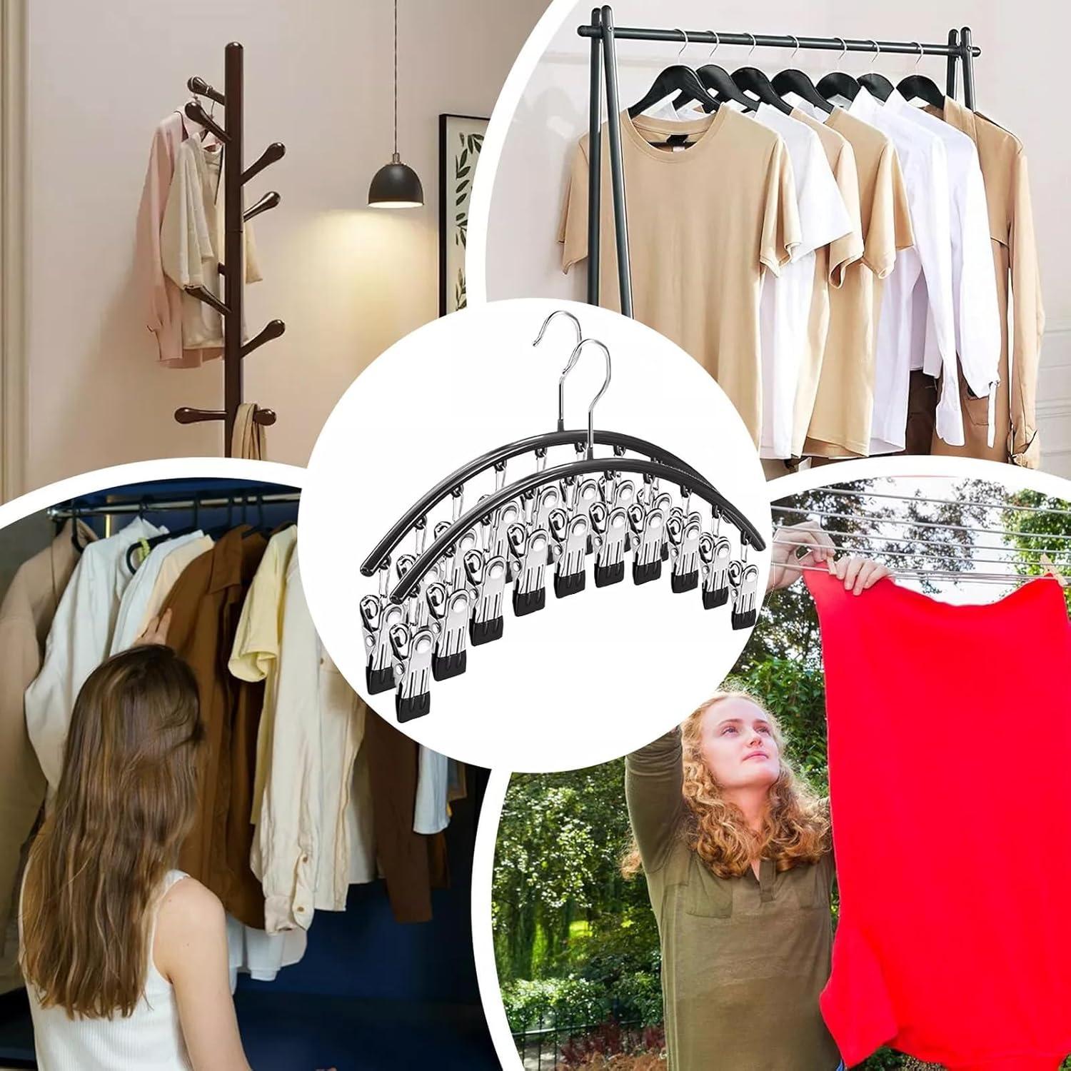 Perchas para Leggings Arkeiliy 2 Piezas con 10 Clips