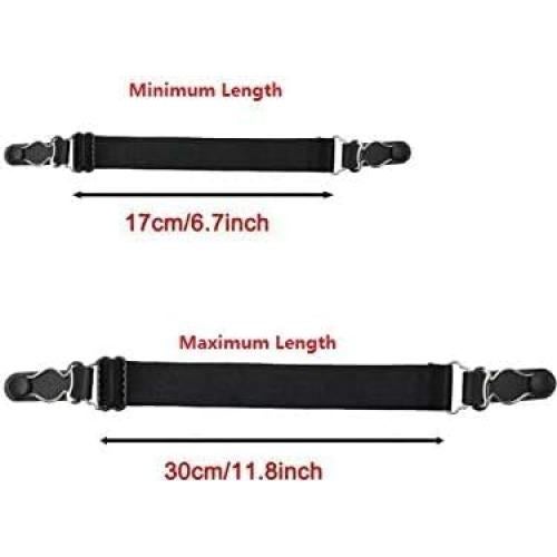 Clip de Medias Ajustable Elástico Doble Cara 4 Pcs Negro