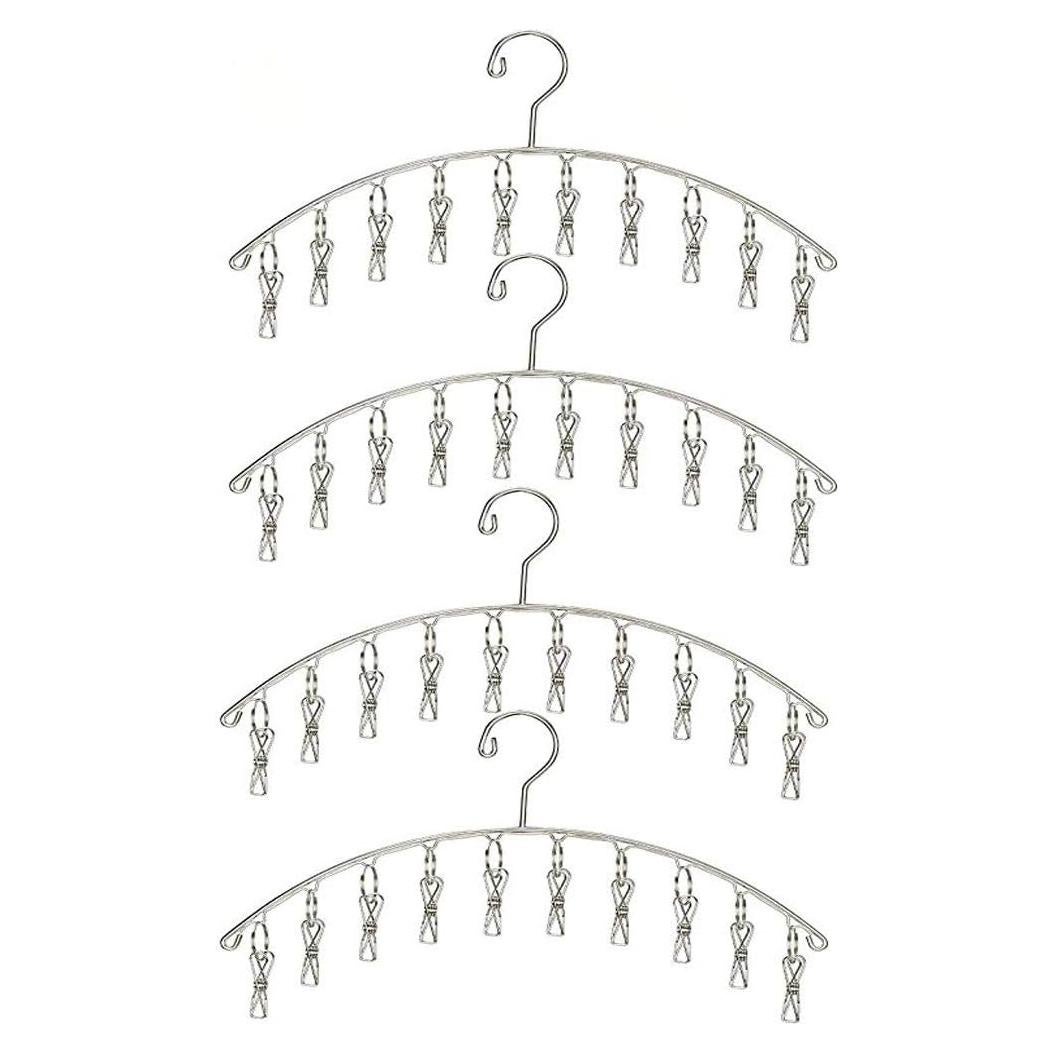 Perchero Toplife de Acero Inoxidable con 10 Clips - Juego de 4