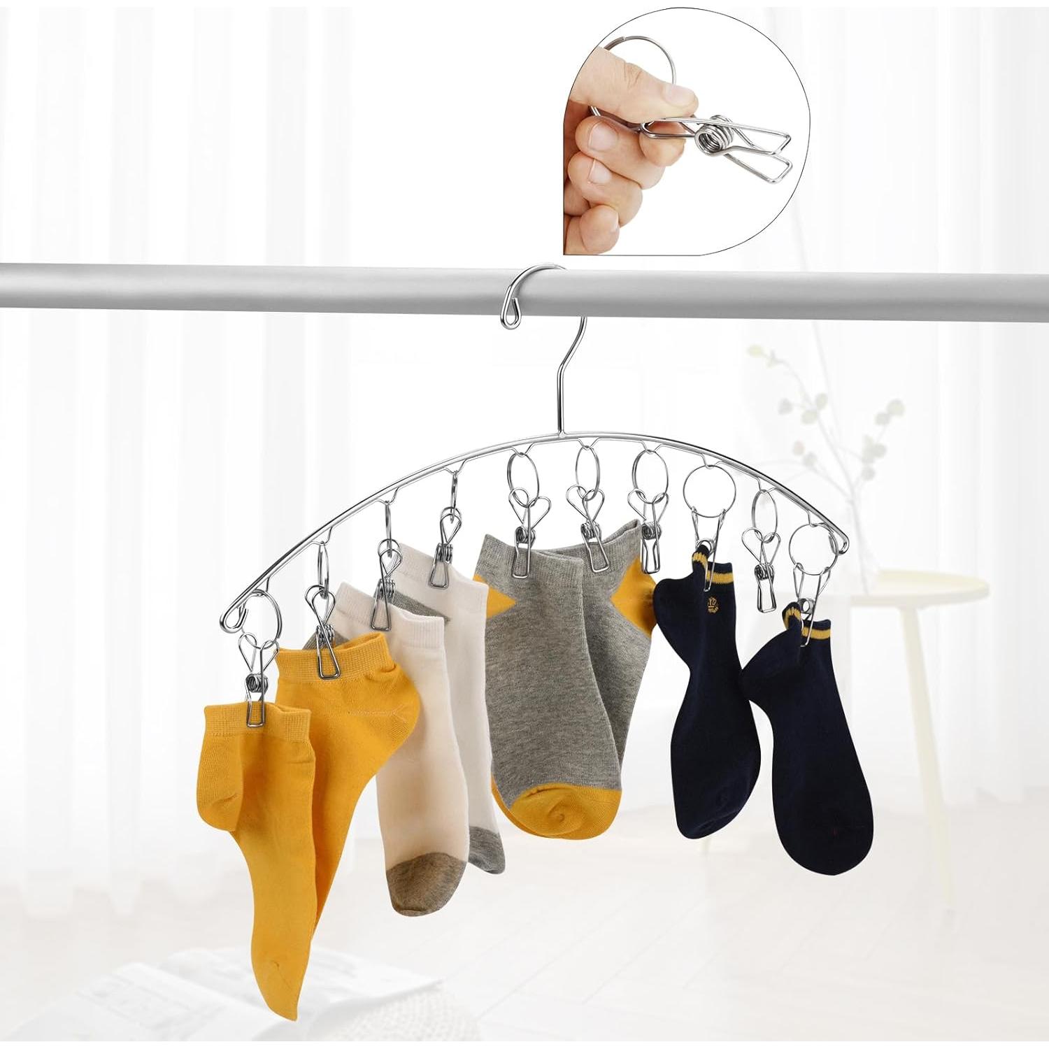 Perchero Toplife de Acero Inoxidable con 10 Clips - Juego de 4