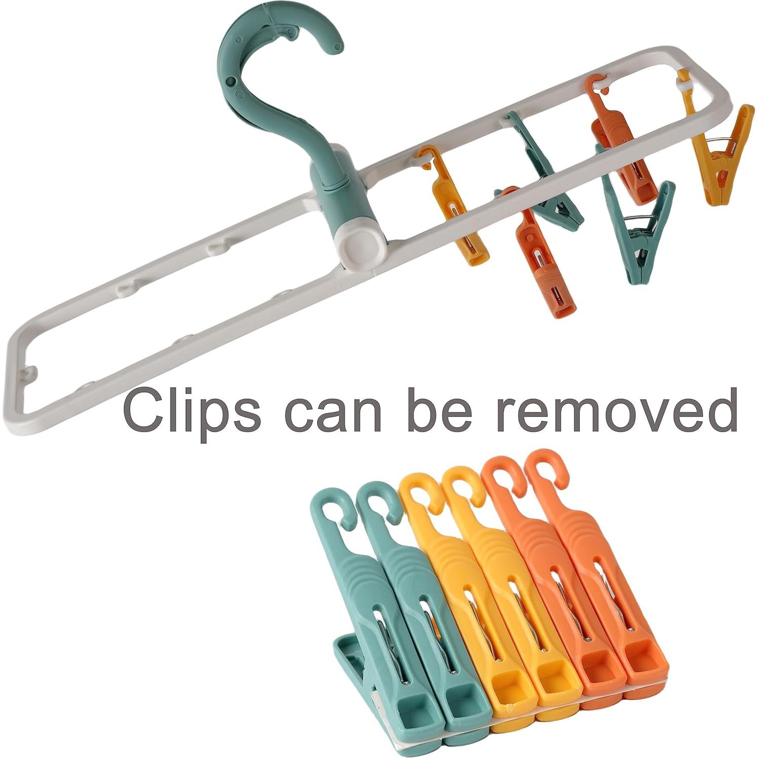 Perchas Plegables Foshine 2 Paquetes Gris con Clips 360°