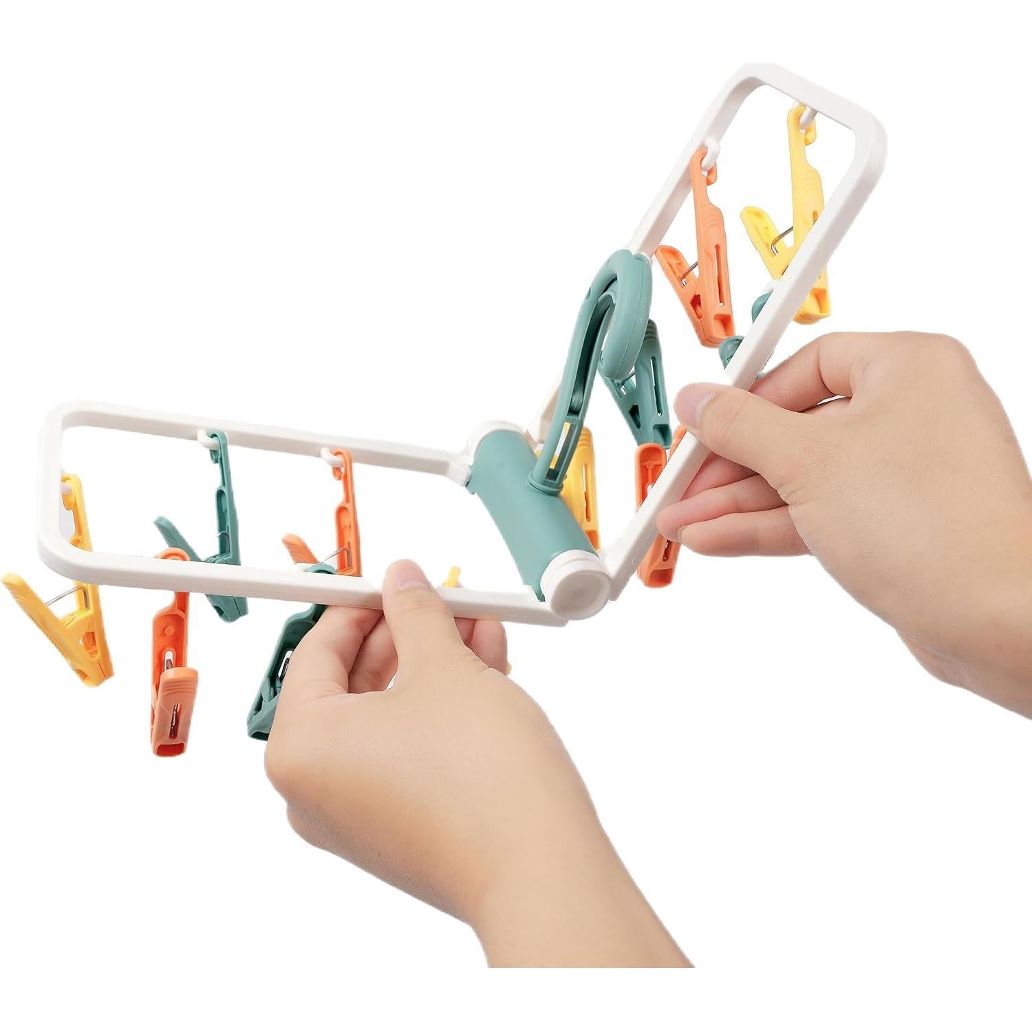 Perchas Plegables Foshine 2 Paquetes Gris con Clips 360°