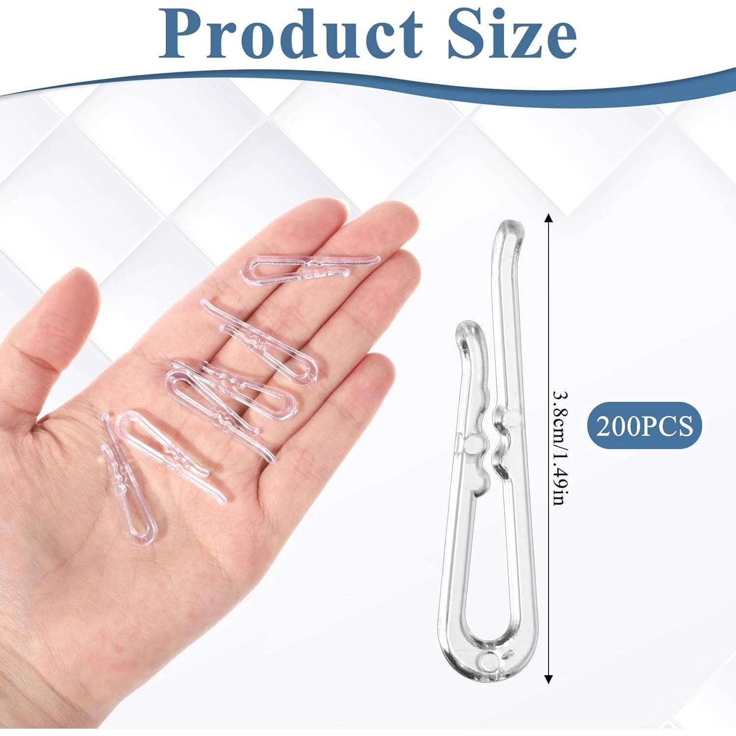 Bewudy 200 Clips Transparentes en Forma de U para Ropa