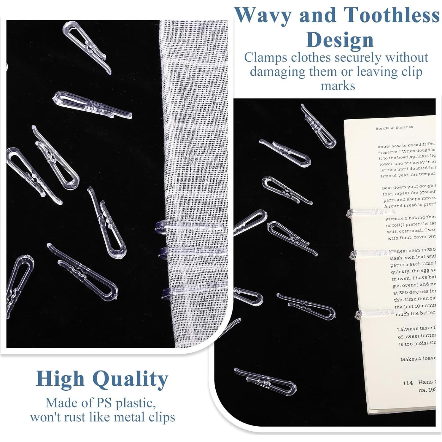 Bewudy 200 Clips Transparentes en Forma de U para Ropa