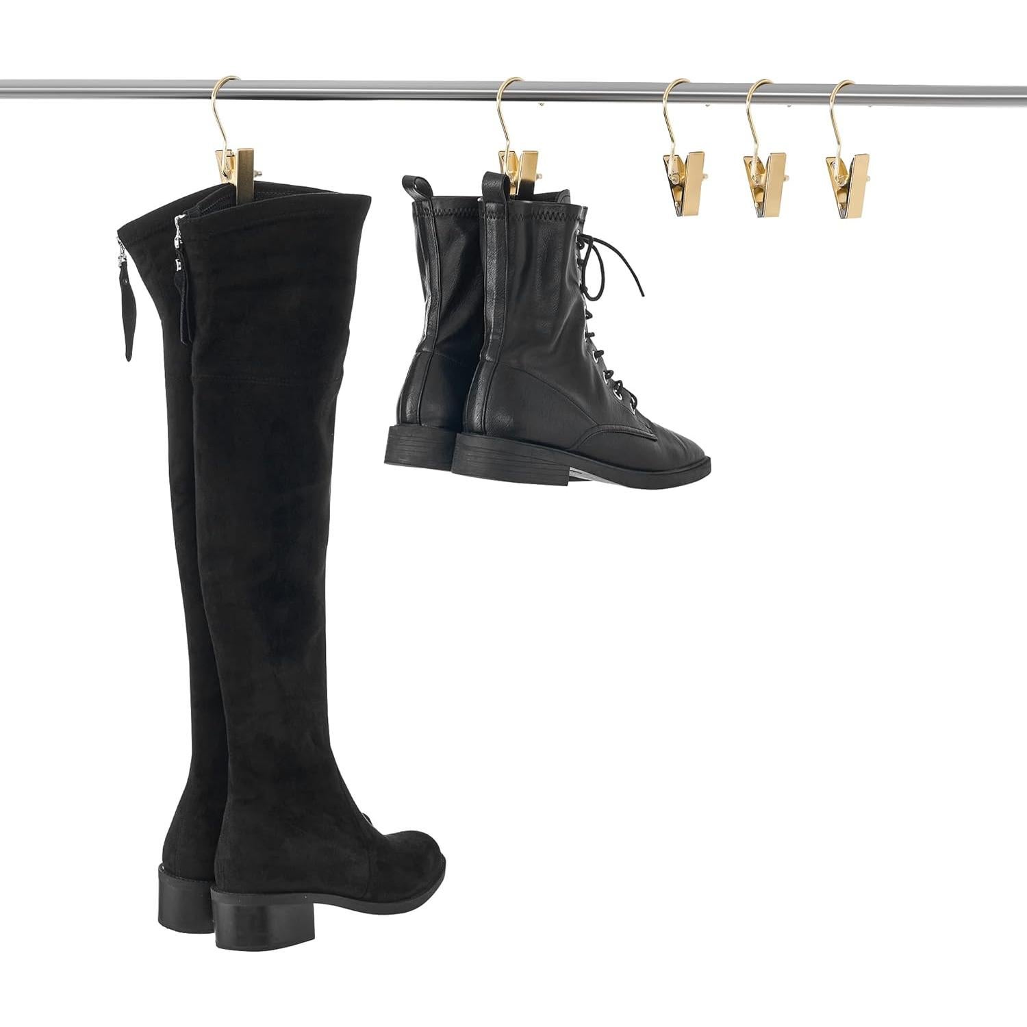 Ganchos para Botas BEWISHOME 50 Pcs Dorados Antideslizantes