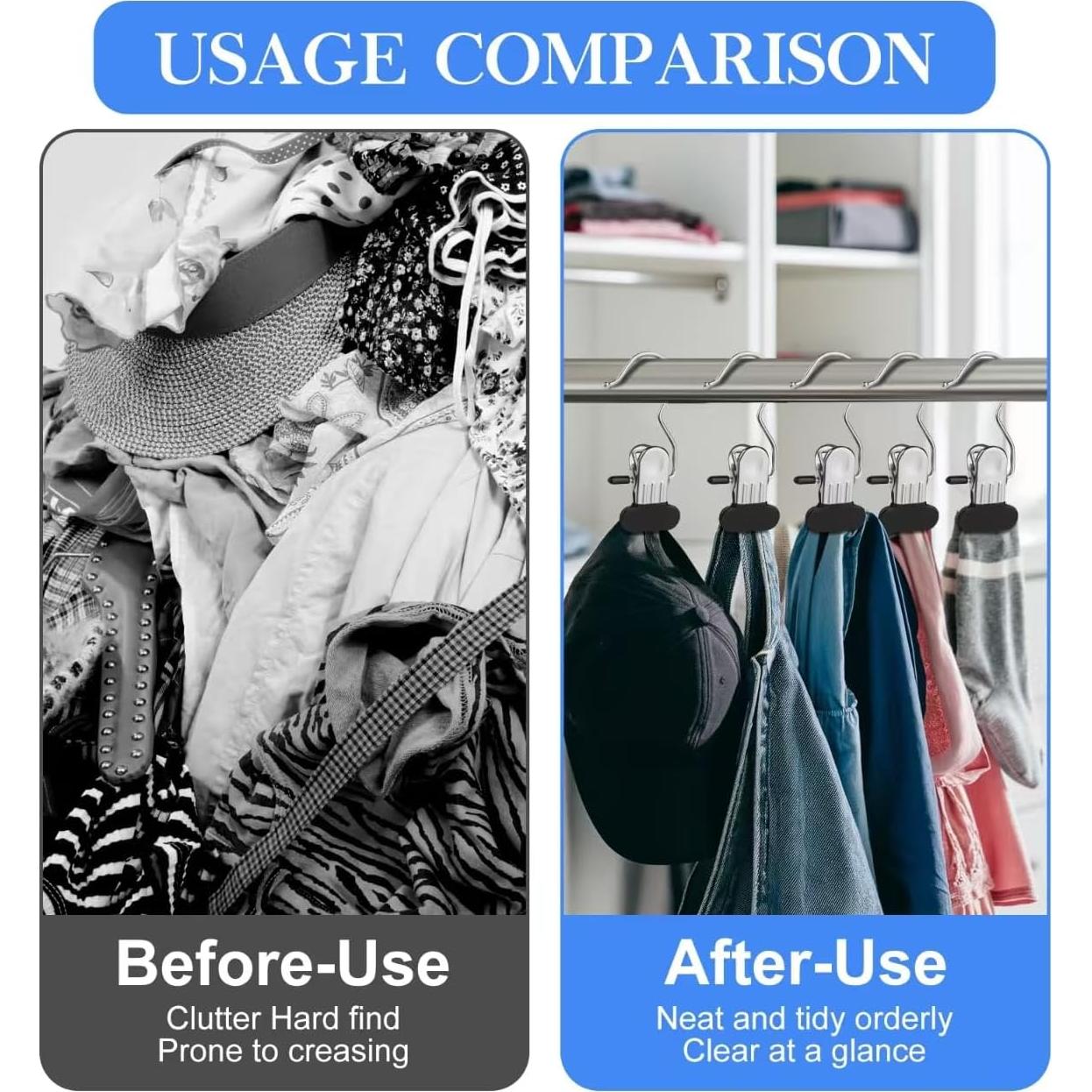 Pinzas de Ropa AAPPD 25 Piezas Acero Inoxidable Negro