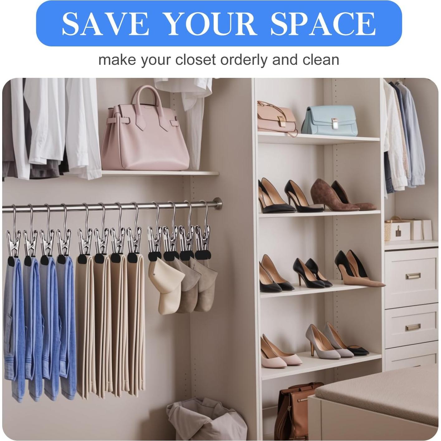 Pinzas de Ropa AAPPD 25 Piezas Acero Inoxidable Negro