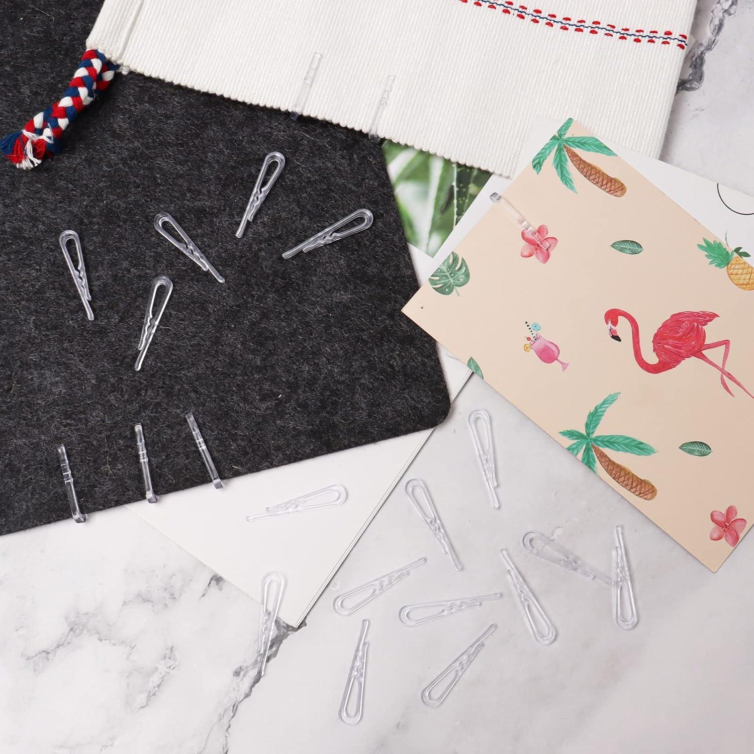 500 Clips de Plástico Transparente SBYURE en Forma de U