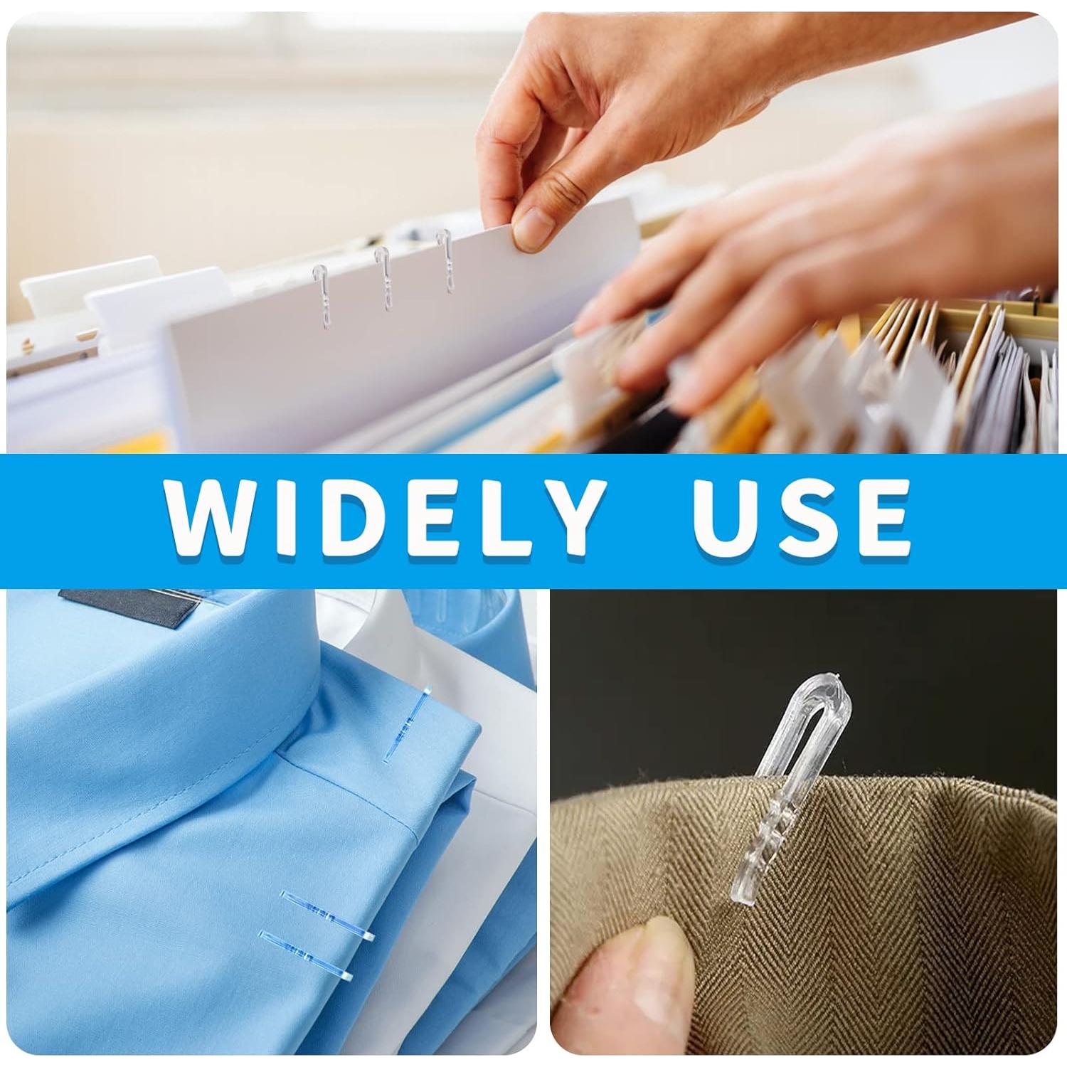 500 Clips de Plástico Transparente SBYURE en Forma de U