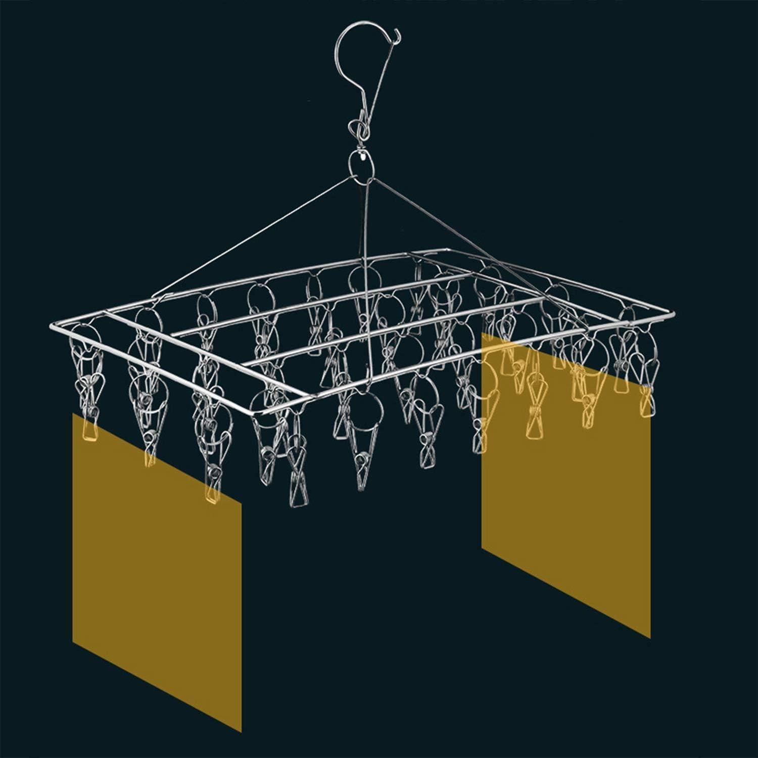 Perchas de Acero Inoxidable Tosnail con Clips - 2 Piezas