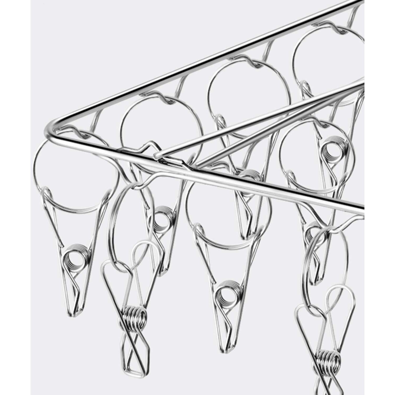 Perchas de Acero Inoxidable Tosnail con Clips - 2 Piezas