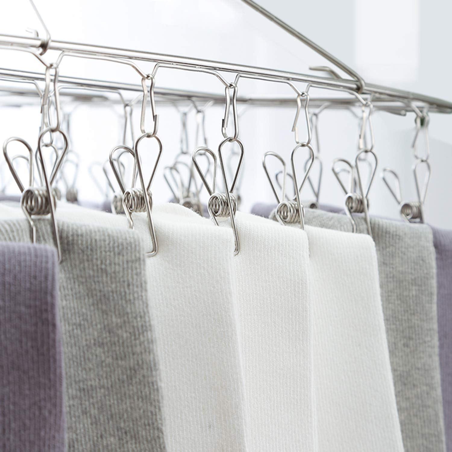 Perchas de Acero Inoxidable Tosnail con Clips - 2 Piezas