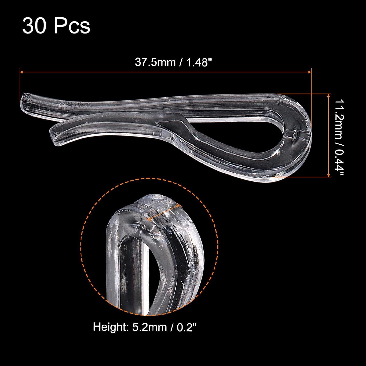 30 Clips Cocodrilo Plástico uxcell 37.5 mm Transparente