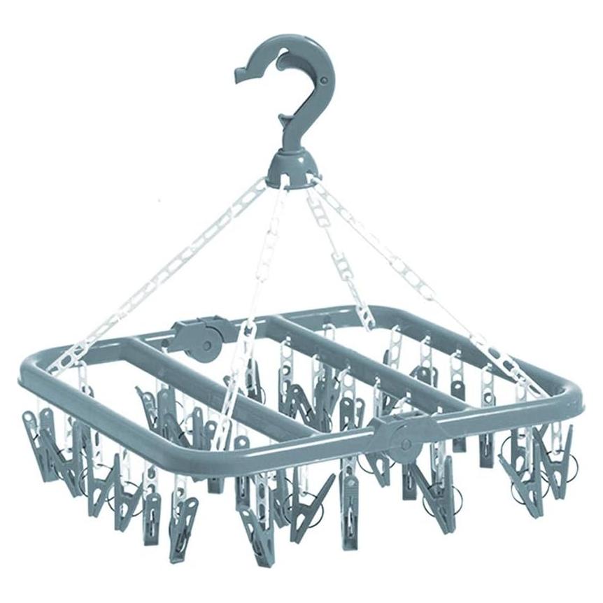 Percha Plegable Groupcow 32 Clips Azul Claro 32x32cm