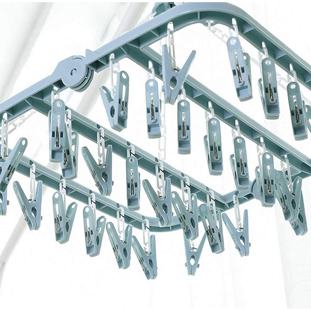 Percha Plegable Groupcow 32 Clips Azul Claro 32x32cm