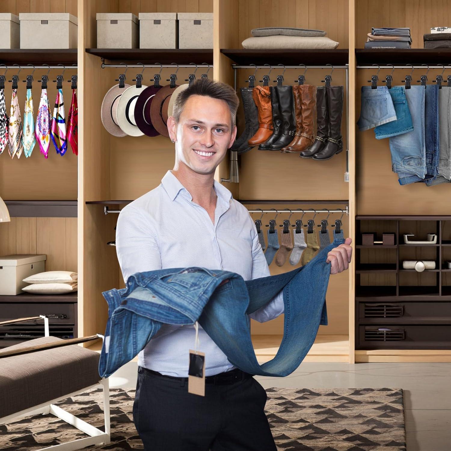 Paquete de 36 Ganchos para Botas Besslly, Acero Inoxidable, Negro