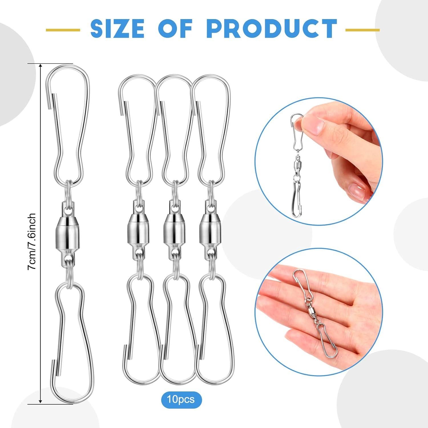 Ganchos Giratorios TecUnite 10 Piezas Acero Inoxidable