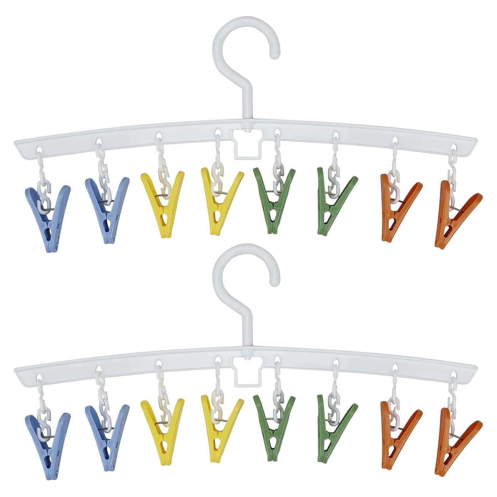 Perchero Secador EIKS 2 Pack con 8 Clips Antióxido