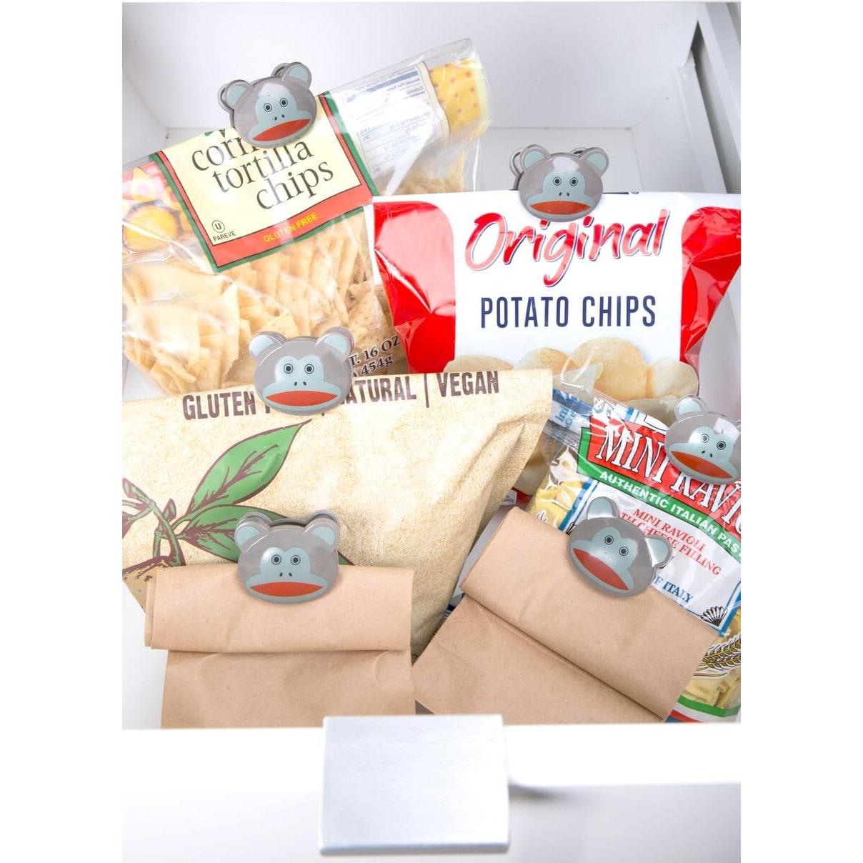 Set de 6 Clips de Bolsa Kikkerland Mono de Calcetín