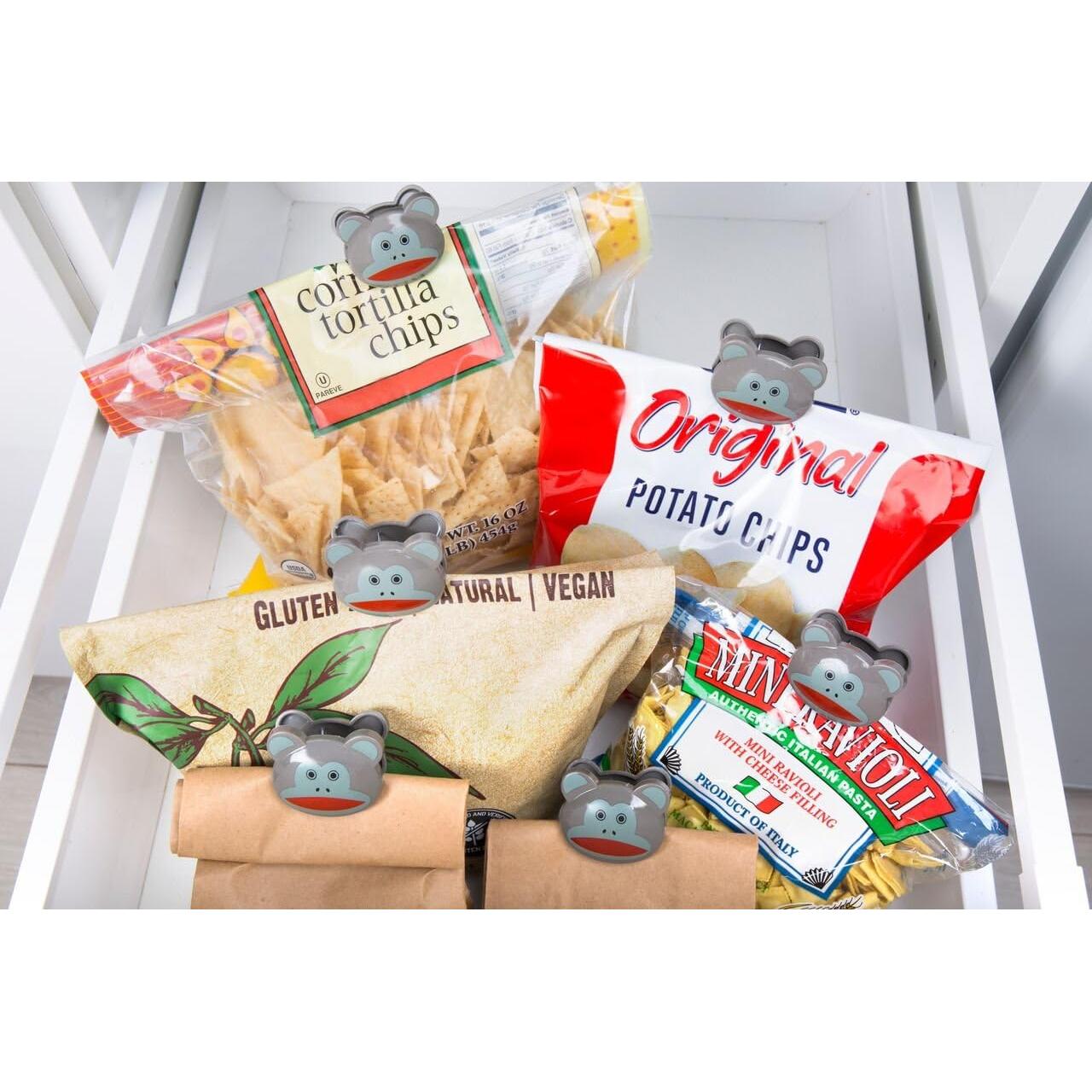 Set de 6 Clips de Bolsa Kikkerland Mono de Calcetín