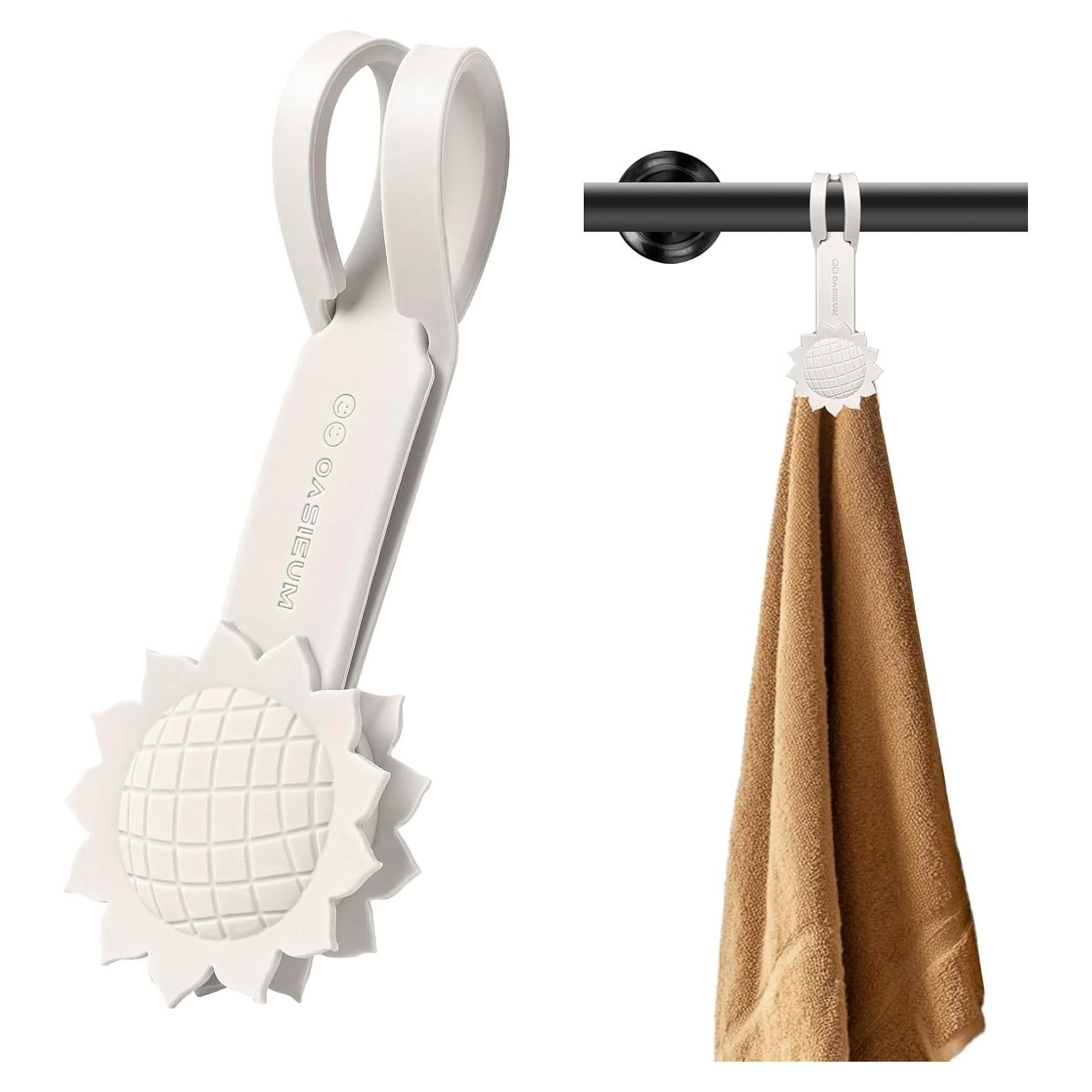 Clips Magnéticos OASIEUM para Toallas - Ganchos Multiuso Blanco