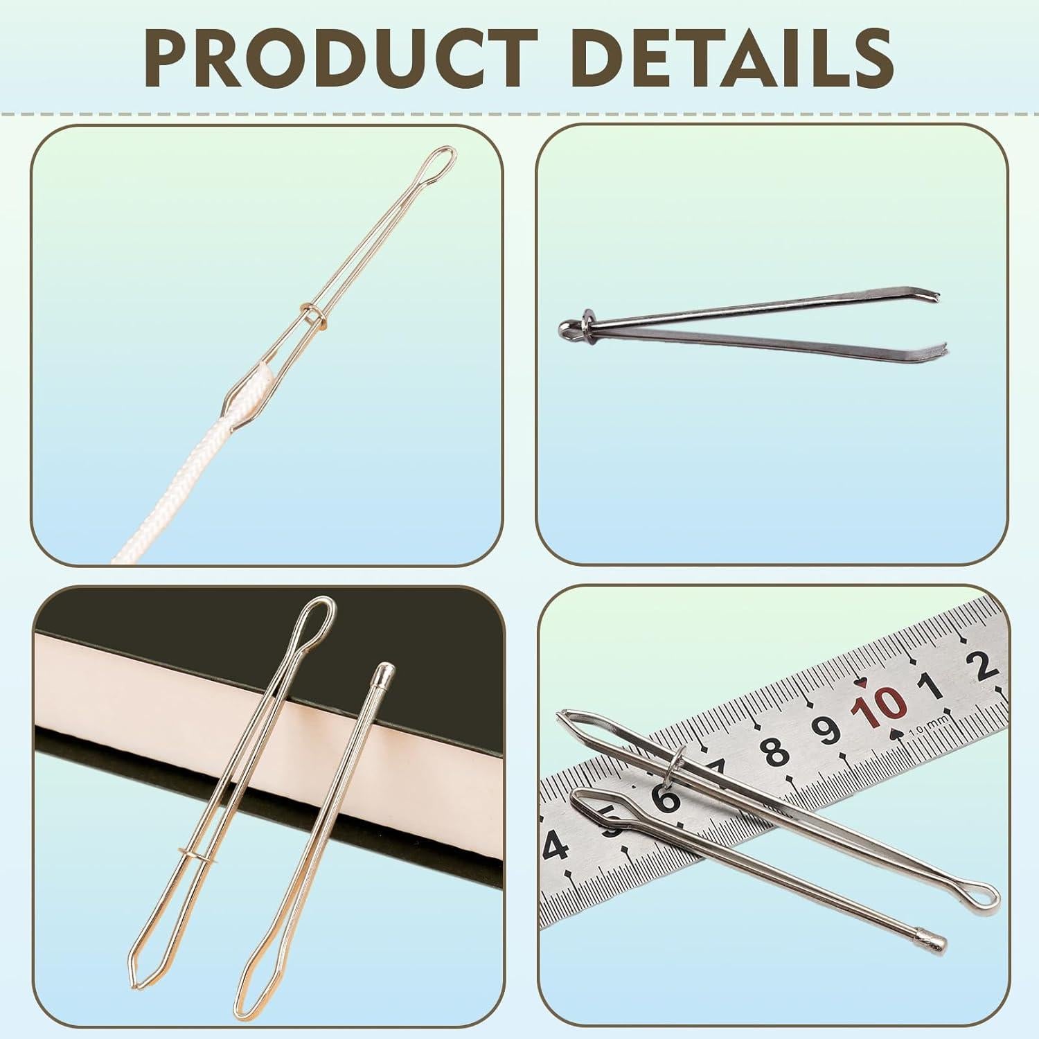 Clip Enhebrador de Cuerda DIY Genérico - 2 Piezas Metal