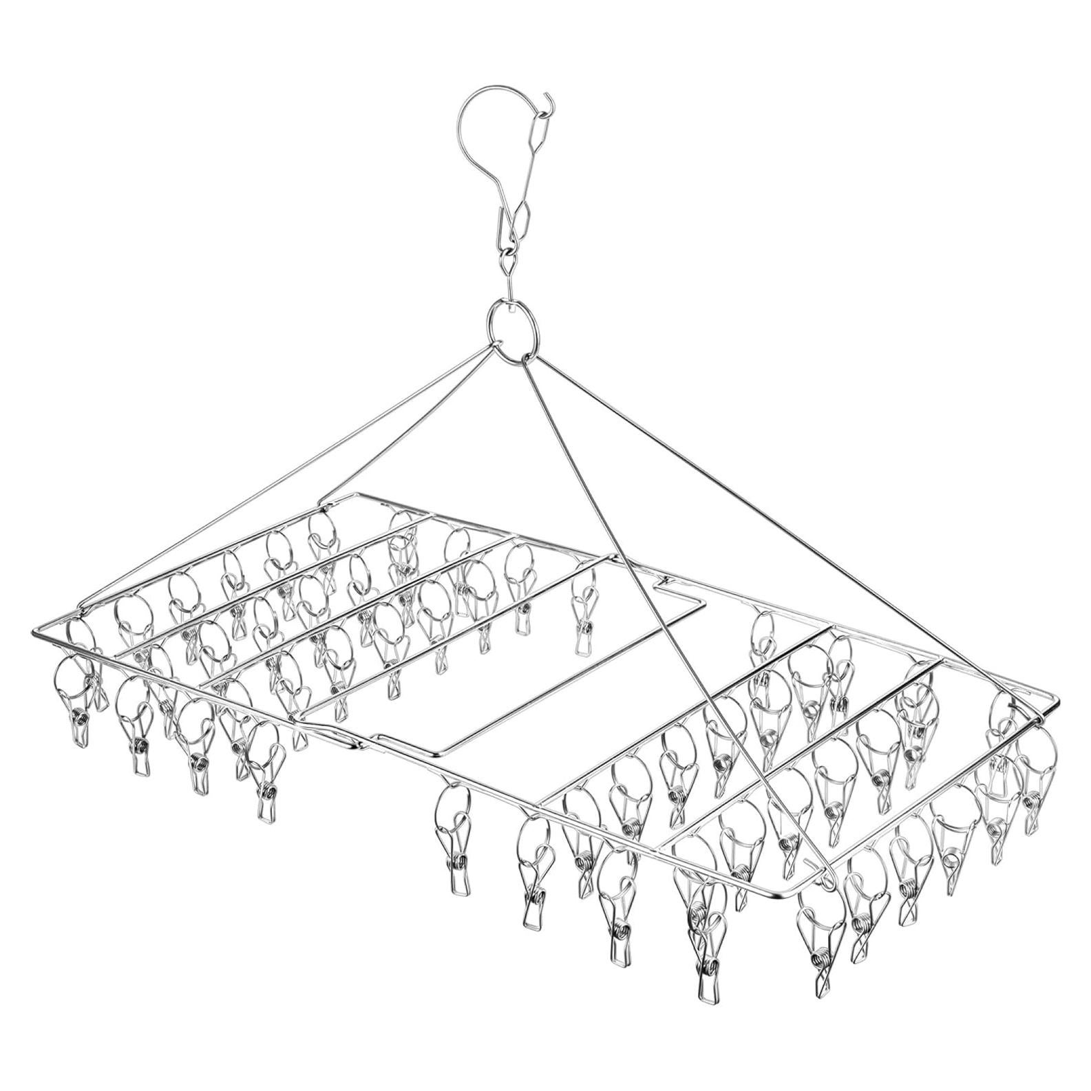 Secador de Calcetines Plegable WudTus 46 Clips Acero Inoxidable