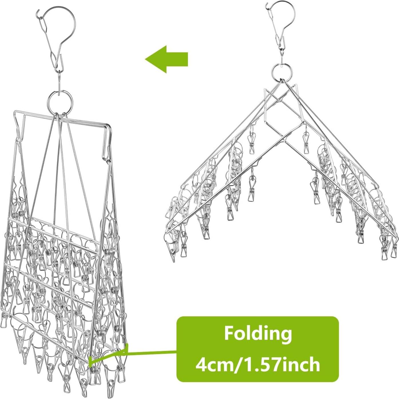 Secador de Calcetines Plegable WudTus 46 Clips Acero Inoxidable