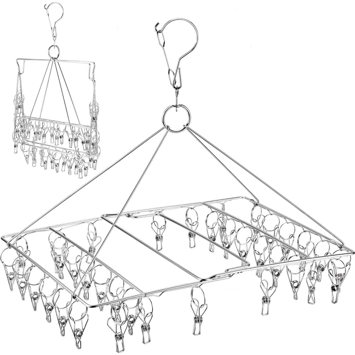 Secador de Calcetines Plegable WudTus 46 Clips Acero Inoxidable