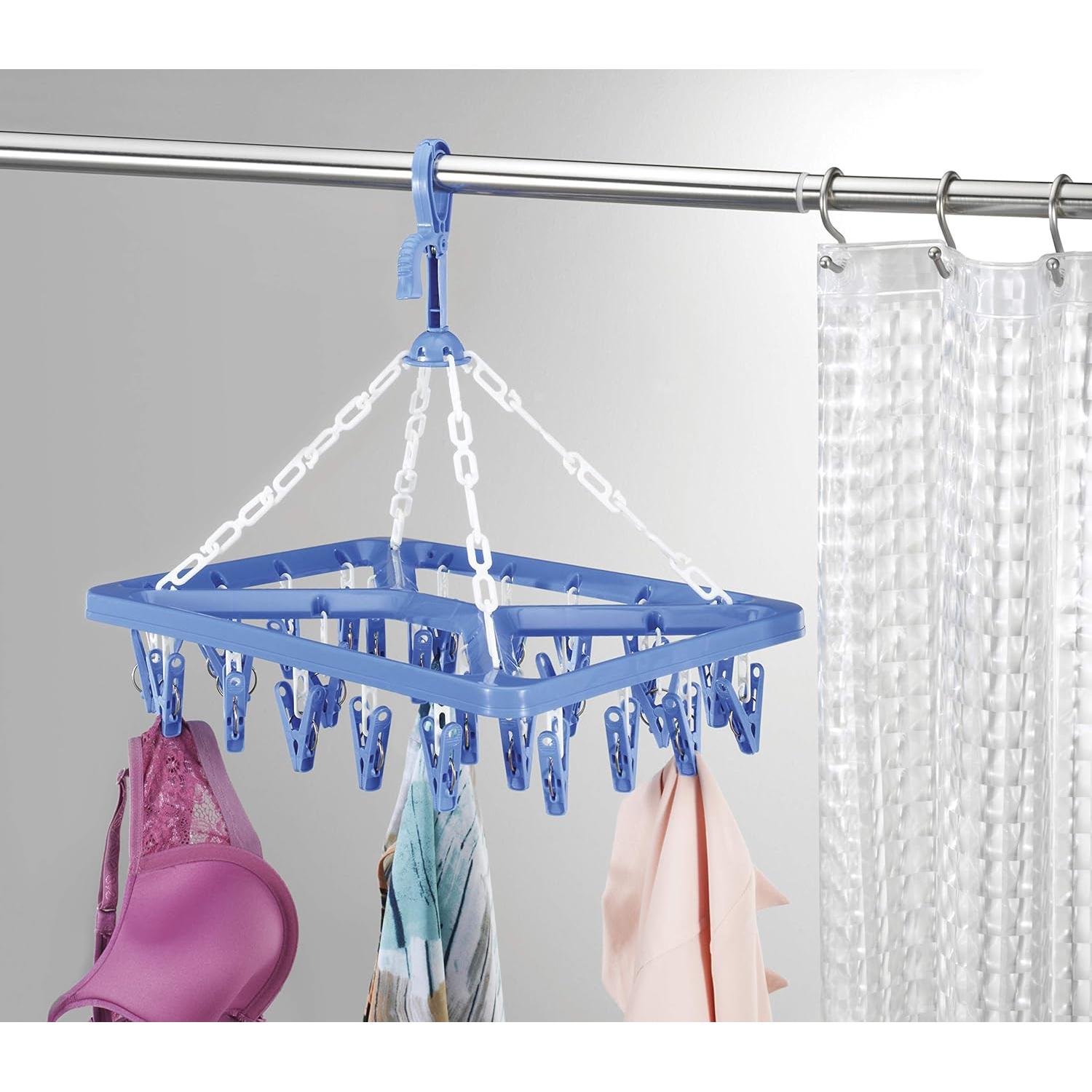 Perchero de Secado Colgante Whitmor 26 Clips Azul 30x40 cm